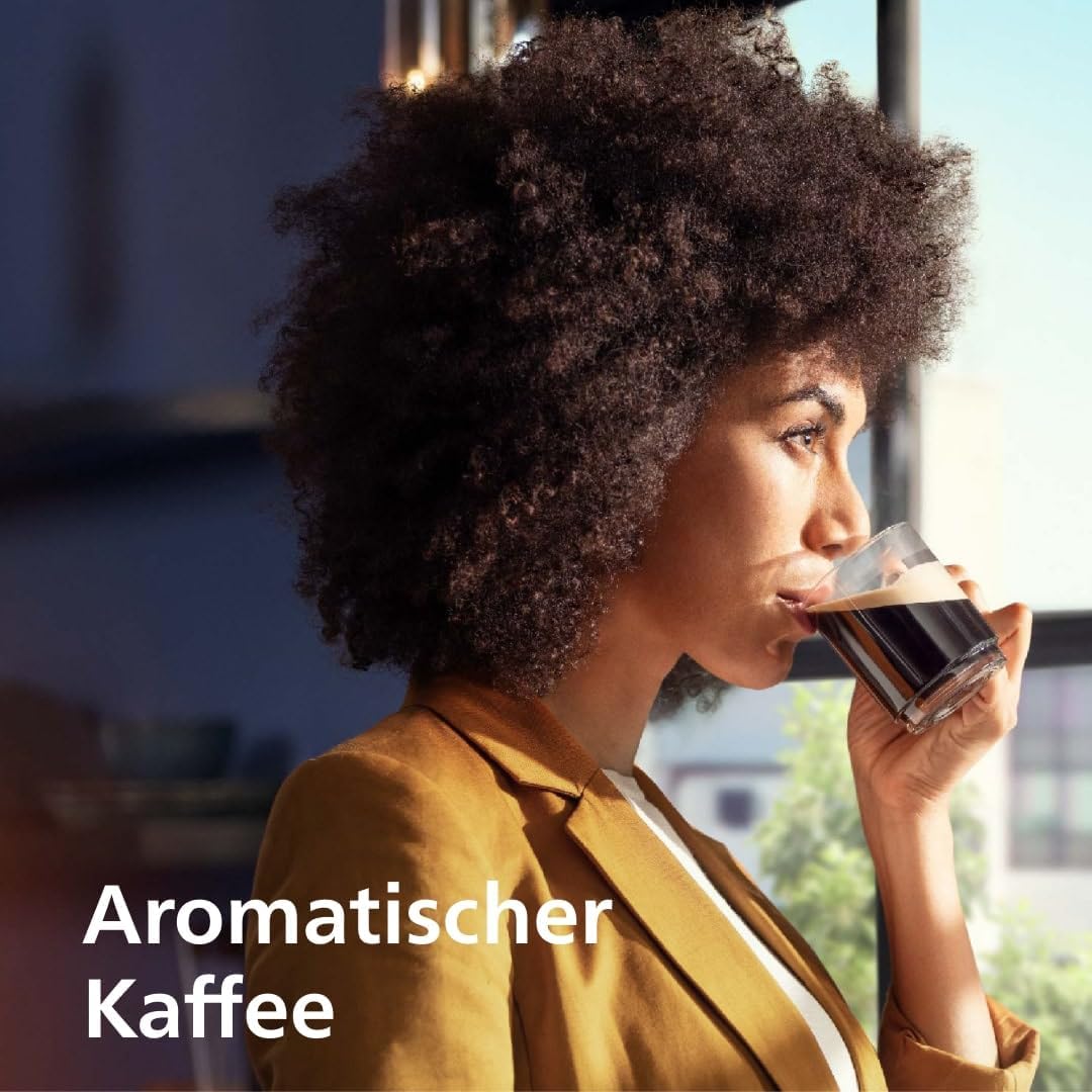 Serie 5500 EP5544/50 Kaffeevollautomat – LatteGo Milchsystem, 20 heiße und kalte Kaffeespezialitäten, 40% leiser mit SilentBrew, QuickStart, Schwarz/Grau